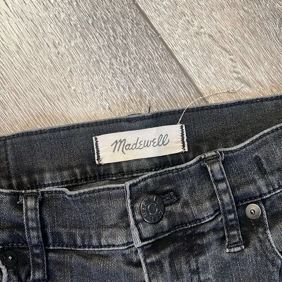 Madewell 9” High Rise Skinny Jeans Vintage Black Gray Ripped Distressed Jeans 27 - Picture 3 of 5
